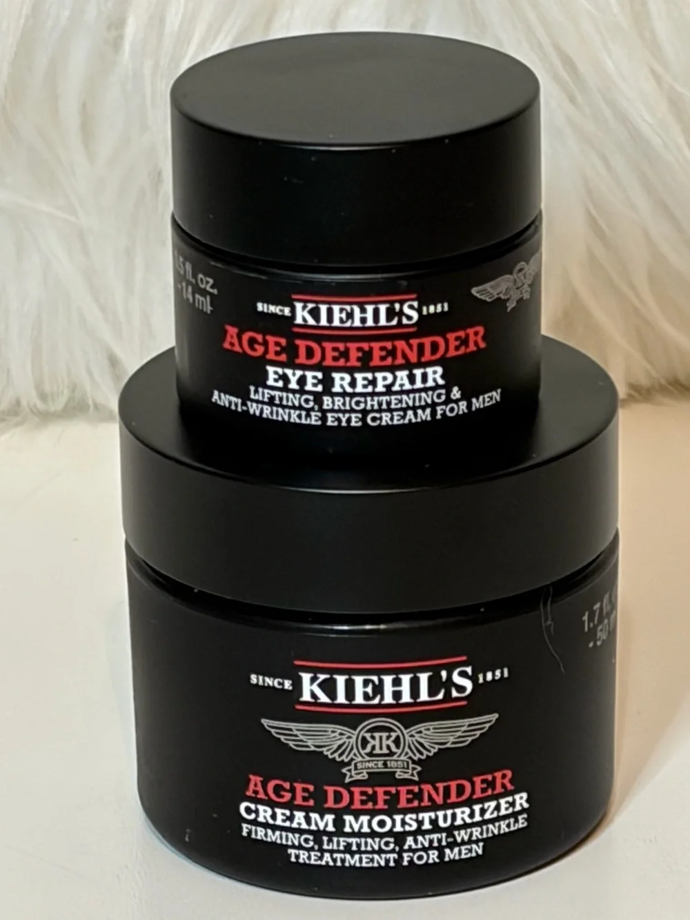 Kiehl's Age Defender Eye Repair Cream & Cream Moisturizer Duo Set Full Size NEW